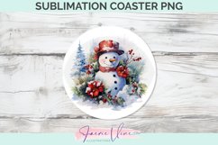 Christmas Snowman Round Coaster Product Image 1