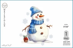 Cute Snowmen png clipart|snowmen Watercolor Christmas png Product Image 1