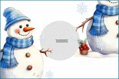 Cute Snowmen png clipart|snowmen Watercolor Christmas png Product Image 3