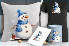 Cute Snowmen png clipart|snowmen Watercolor Christmas png Product Image 4