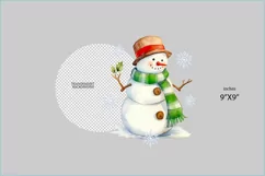 Snowmen png clipart| Watercolor Cute snowmen| Christmas png Product Image 2