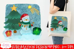 Winter Christmas Snowman PNG for sublimation Product Image 2