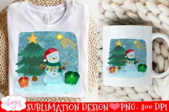 Winter Christmas Snowman PNG for sublimation Product Image 3