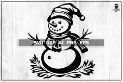 Snowman Svg, Cute Christmas, Winter Cut files DXF PNG Product Image 1