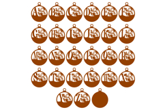 Snowman Alphabets A-Z Christmas Sign Laser Cut Ornaments Product Image 2