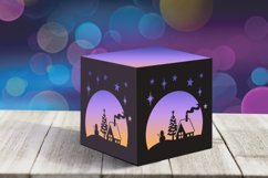 snowman and cottage winter tealight box bokeh background