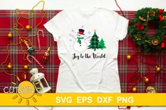 Snowman SVG | Christmas SVG | Joy to the world SVG Product Image 1
