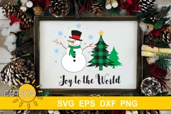 Snowman SVG | Christmas SVG | Joy to the world SVG Product Image 2