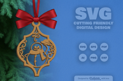 Pattern Arabesque Split Ornament Christmas Lasercut Product Image 3