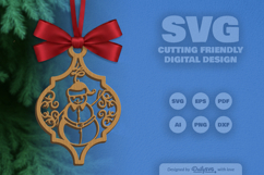 Snowman Arabesque Hanging Ornament Product Image 3