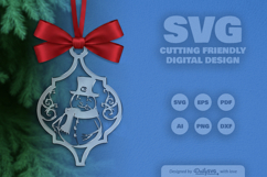 Snowman Arabesque Hanging Ornament Product Image 1