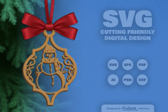 Snowman Arabesque Hanging Ornament Product Image 3