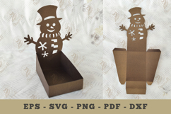 Snowman Box Display Papercut Craft Product Image 1