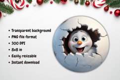 Break Through Snowman Christmas Ornament Sublimation Png Product Image 2