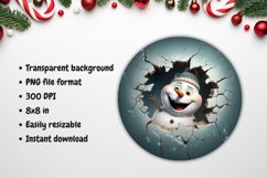 Break Through Snowman Christmas Ornament Sublimation Png 2 Product Image 2