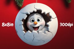 Break Through Snowman Christmas Ornament Sublimation Png Product Image 1