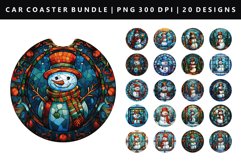 Snowman Keychain And Car Coaster Sublimation Bundle Product Image 1