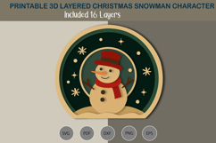 3D Layered Snowman SVG Product Image 3