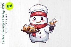 Snowman Chef with Freshly Baked Cookies Clipart Product Image 1