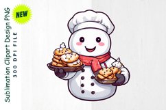 Snowman Chef with Freshly Baked Cookies Clipart Product Image 1