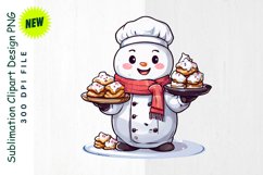 Snowman Chef with Freshly Baked Cookies Clipart Product Image 1
