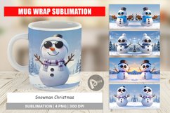 Mug Wrap Design Snowman Christmas Product Image 1