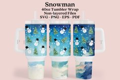 snowman christmas 40oz quencher tumbler sublimation full wrap high resolution transparant background
