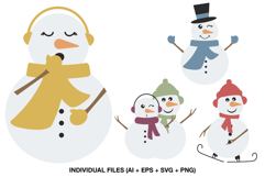 Cute Snowman Holiday Card Clipart