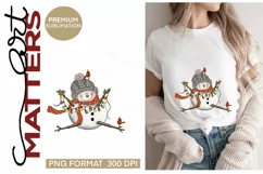 Snowman Christmas Lights Scarf - 300 DPI - Hand Painted Product Image 1