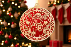 Snowman Christmas Ornament Laser Cut SVG Product Image 2