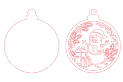 Snowman Christmas Ornament Laser Cut SVG Product Image 2