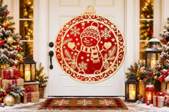 Snowman Christmas Ornament Laser Cut SVG Product Image 3