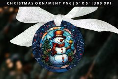 Snowman Round Christmas Ornament Sublimation PNG Product Image 1