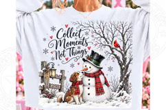 Snowman Christmas PNG, Winter Dog and Ca Product Image 1