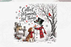 Snowman Christmas PNG, Winter Dog and Ca Product Image 5