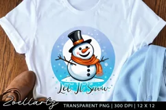 Let It Snow PNG Snowman Christmas Sublimation T-shirt Mug Product Image 1
