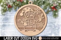 Snowman Christmas SVG Laser Cut Product Image 1