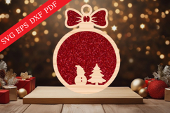 Snowman &amp; Christmas Tree Ornament SVG Product Image 1
