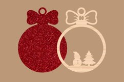 Snowman &amp; Christmas Tree Ornament SVG Product Image 2