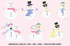 Cute snowman clipart bundle for Christmas crafts