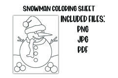 Christmas Snowman Coloring Sheet for Kids Product Image 1