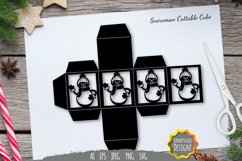 Snowman Cuttable Cube Favor Box SVG Product Image 1