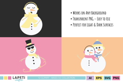 Printable snowman PNG designs for planners
