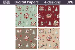 Christmas Snowman Digital Paper | Christmas Seamless Patter Product Image 2