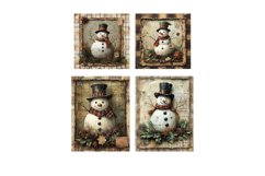 Christmas Snowman Scrapbook Square Paper Junk Journal Product Image 2