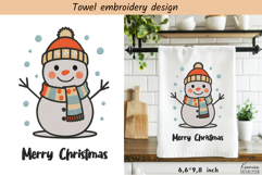 Funny Snowman|Christmas Embroidery Towel Design Product Image 1