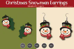 Snowman Earrings SVG Product Image 1