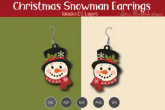 Snowman Earrings SVG Product Image 3