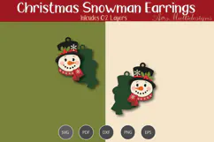 Snowman Earrings SVG Product Image 2