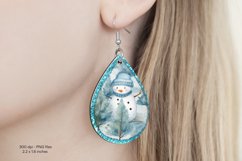 Snowman Earrings Sublimation | Christmas Teardrop Earrings